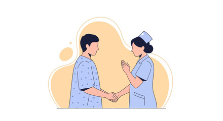 Medical Professionals Collaborating With Patient In A Hospital With Handshake Gesture
