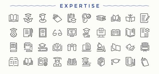 Expertise icon collection. Sign and Symbol. Study icon. Contains related to study, school, education, idea, learn, skill and more.