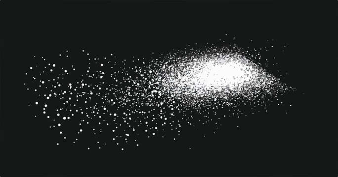 Ilustraci&oacute;n vectorial de una dispersi&oacute;n de part&iacute;culas brillantes sobre un fondo oscuro, ideal para efectos especiales y dise&ntilde;os abstractos.