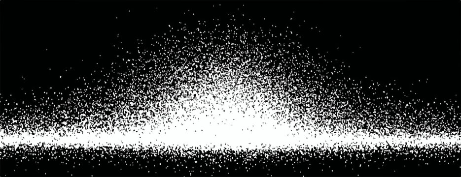 Ilustraci&oacute;n vectorial de una explosi&oacute;n de polvo blanco sobre un fondo negro, ideal para efectos especiales y dise&ntilde;o gr&aacute;fico creativo.