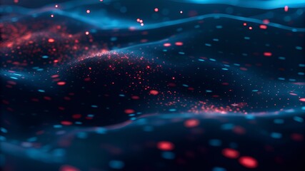 Quantum Data Flow, Tech Background. Future technology digital abstract background concept. 3d rendering