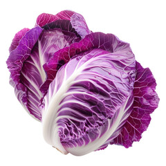 Obraz premium Vibrant purple cabbage vegetable, fresh raw organic produce, detailed leafy texture for cooking and healthy diet design isolated on Transparent Background