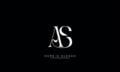 AS, SA, A, S Abstract Letters Logo Monogram