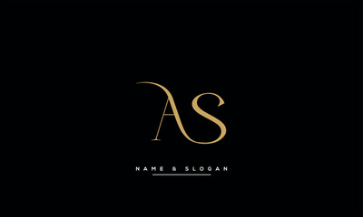 AS, SA, A, S Abstract Letters Logo Monogram