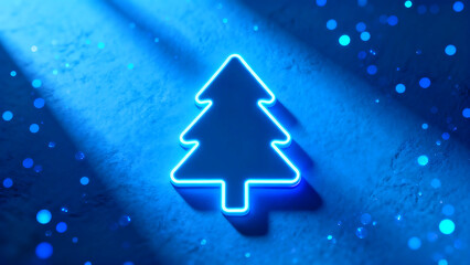 Brighten your holiday marketing with this modern, vibrant neon Christmas tree design for seasonal promotions and festive campaigns