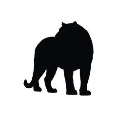 Solid black jaguar silhouette vector illustration