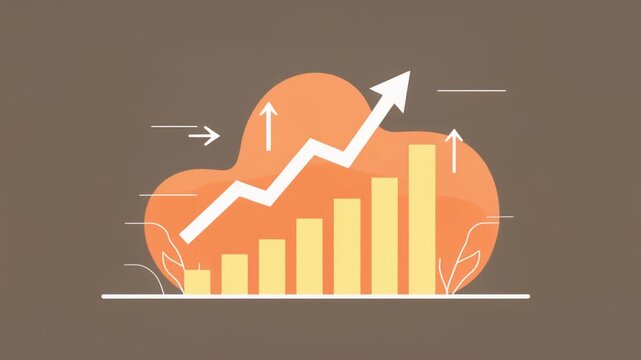 Illustration of a rising graph showing financial growth and positive economic trends