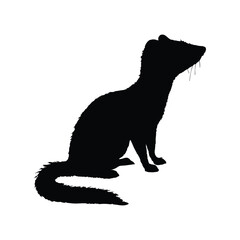 Solid black numbat silhouette vector illustration