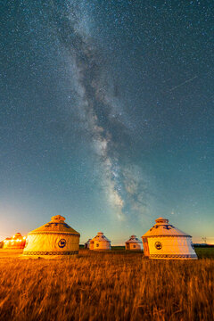 Yurts under the stars, yurts under the Milky Way