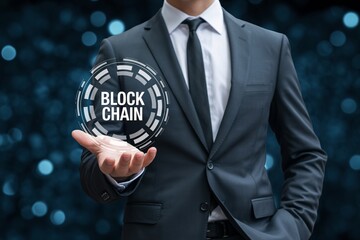 Blockchain technology digital currency crypto finance business innovation future network data security on transparent background