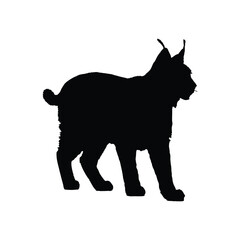 Solid black lynx silhouette vector illustration