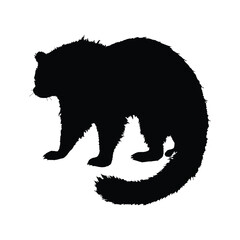 Solid black wolverine silhouette vector illustration