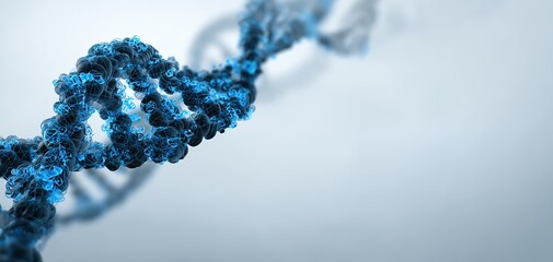 Blue DNA Helix on Light Background. ideal for biology, genetics, and medical research themes. Great for scientific publications, healthcare promotions, and biotech design projects.	