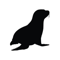 silhouette image of a black seal