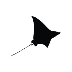 silhouette image of a black stingray