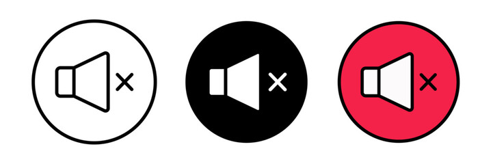 Mute icon mute, usually depicted as a speaker with a slash through it, indicating that sound or audio is turned off.