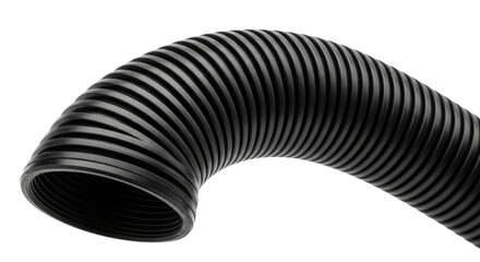 Flexible black corrugated tube transparent background cutout png