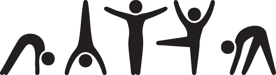Minimalist Exercise and Meditation Symbols