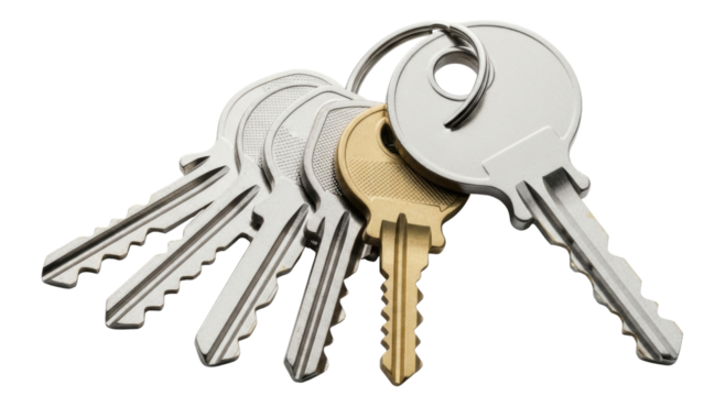 Bunch of keys transparent background cutout png