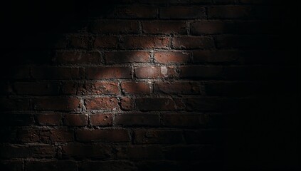 Dark Bricked Wall with Soft Light and Subtle Shadow Accents