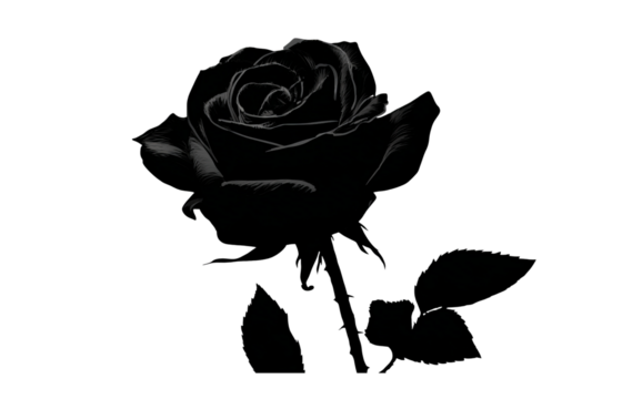 Dark Rose Outline isolated on a transparent background - Powered by Adobe