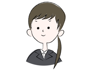 スーツを着た女性のイラスト ロング　前髪あり　就活　就職活動　新卒　リクルートスーツ