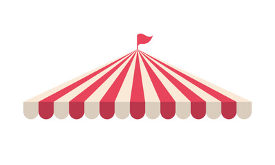 Red striped circus tent with a flag. Vector © Tatiana