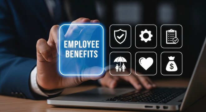 Employee benefits package employee benefits plan employee benefits program employee perks online on transparent background
