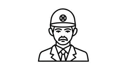 Obraz premium Professional man wearing hard hat and suit, representing industry and expertise