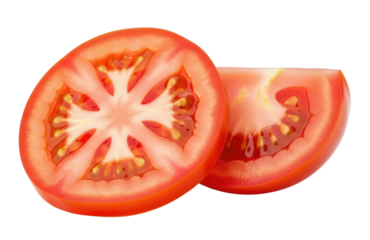 Fresh tomato slices transparent background cutout png