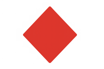 Red diamond playing card suit symbol on transparent background representing casino, game, and gambling concepts