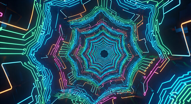 Dive into vibrant cyber circuits with a cutting-edge tech vibe, perfect for modern projects needing a digital edge and futuristic feel.