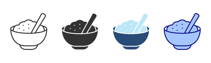 Cereal Icon Set. Designed In Multi Style