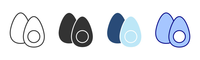 Egg Boil Icon Set. Designed In Multi Style