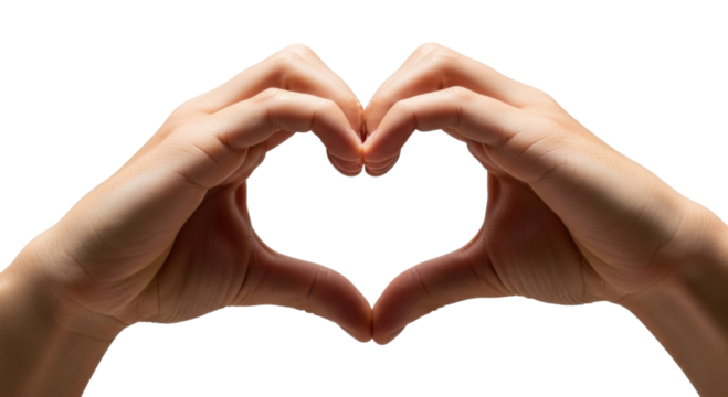 Hands forming a heart shape transparent background cutout png
