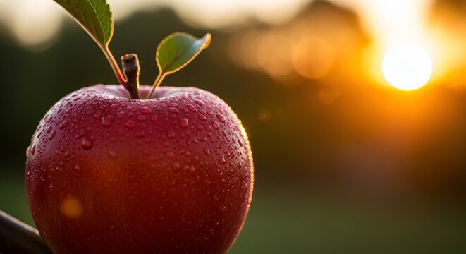 Morning Light on Dew-Fresh Appl
