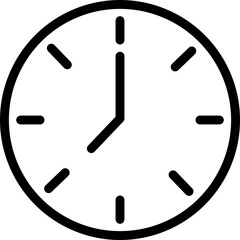 Minimal Flat Wall Clock Icon - SVG, Vector Symbol