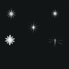 Starburst Light Effect Collection on Dark Background