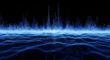 Abstract blue sound wave visualization technology digital background