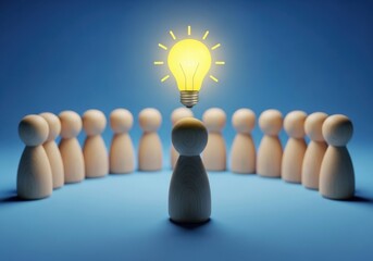 Leadership idea lightbulb innovation team success strategy achievement