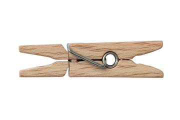 Stack of old books isolated on a white background with a wooden clothespin.