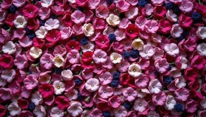 Colorful Floral Background with Pink, White, and Purple Flowers for Creative Projects and Designs
