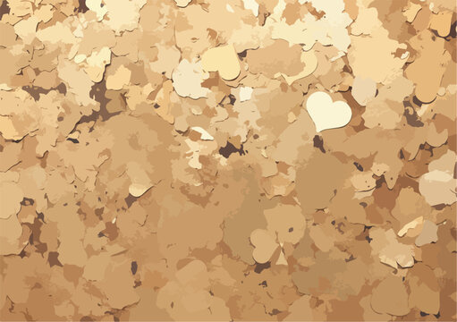 Sfondo astratto con coriandoli dorati a forma di carte da gioco, texture festiva di lusso.