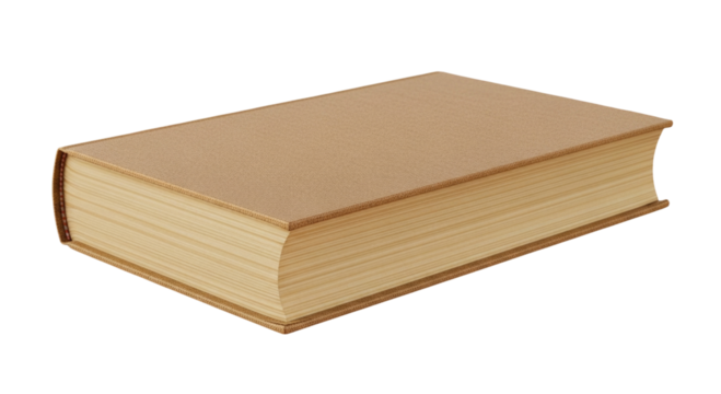 Old book with yellowed pages transparent background cutout png