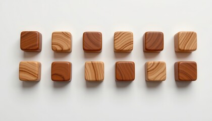 Wooden Blocks in Various Shades on a Minimalist Background for Creative and Educational Uses