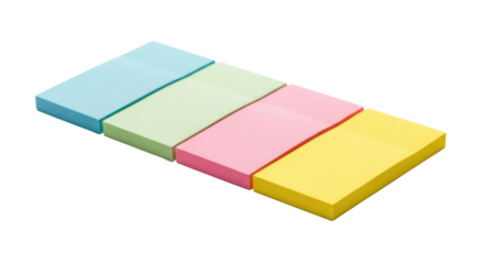 Stack of pastel sticky notes transparent background cutout png