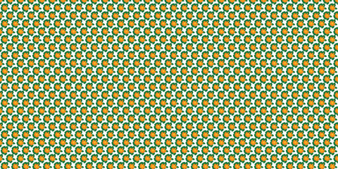 Floral Pattern with Orange Petals and Green Leaves &ndash; Seamless Vector Design for Textile and Wallpaper