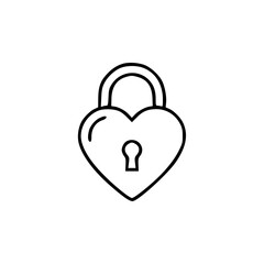 Obraz premium A simple, elegant black and white illustration of a heart-shaped padlock.