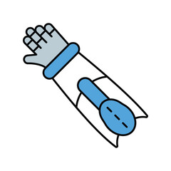 Robotic Arm icon with white background vector stock illustration