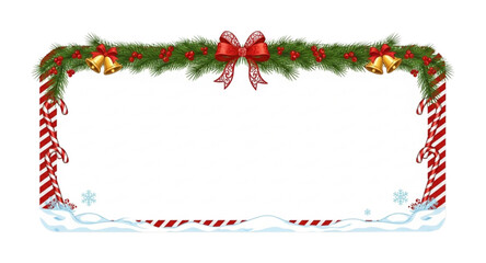 Christmas frame with red ribbon 